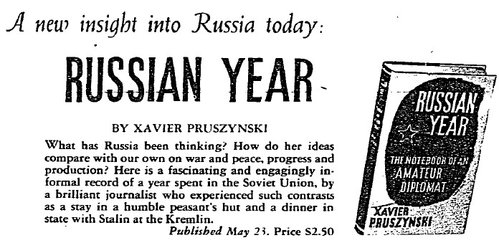 Russian Year. A Notebook of an Amateur Diplomat, by Xawery Pruszyński (1944)
