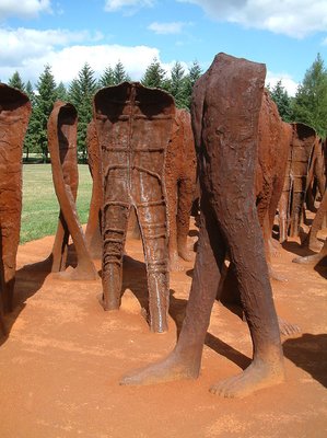 A sculpture of Magdalena Abakanowicz in Poznań