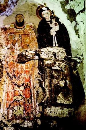 Marianos, Bishop of Faras, protected by the Virgin and Child, AD 1005, at present in the National Museum, Warsaw