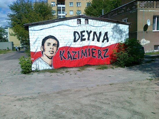 Mural depicts Deyna, Warsaw, Bielany district